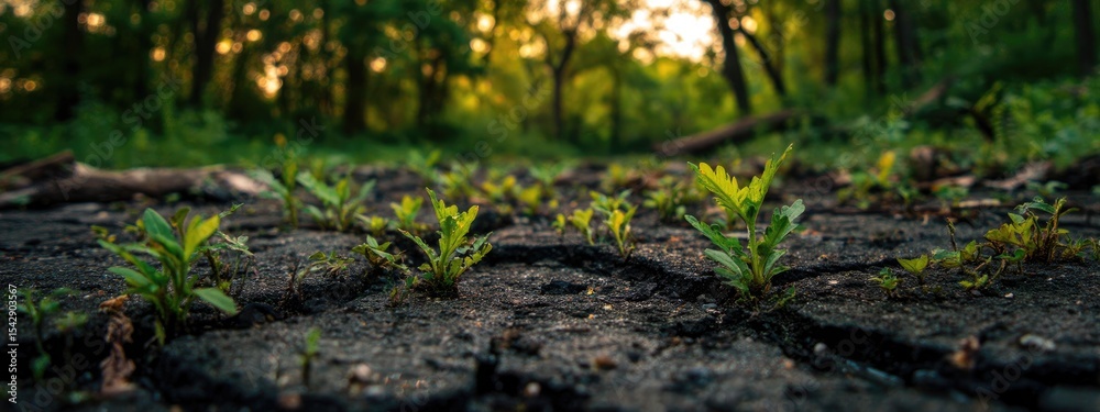 Obraz premium Lush Green Plants Flourishing Beneath Sunlight Glimmers