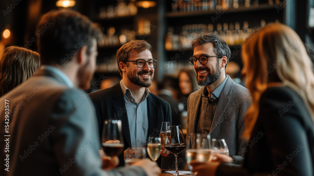 a group of entrepreneurs networking at a business event a group of entrepreneurs networking at a business event