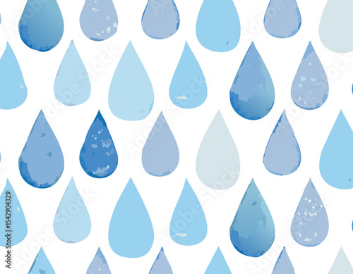 Seamless watercolor abstract pattern with teardrop shapes on a soft blue background. Simple bold and modern ornament design for fabric, wallpaper, wrapping paper.bold, colourful, contemporary, dot, 