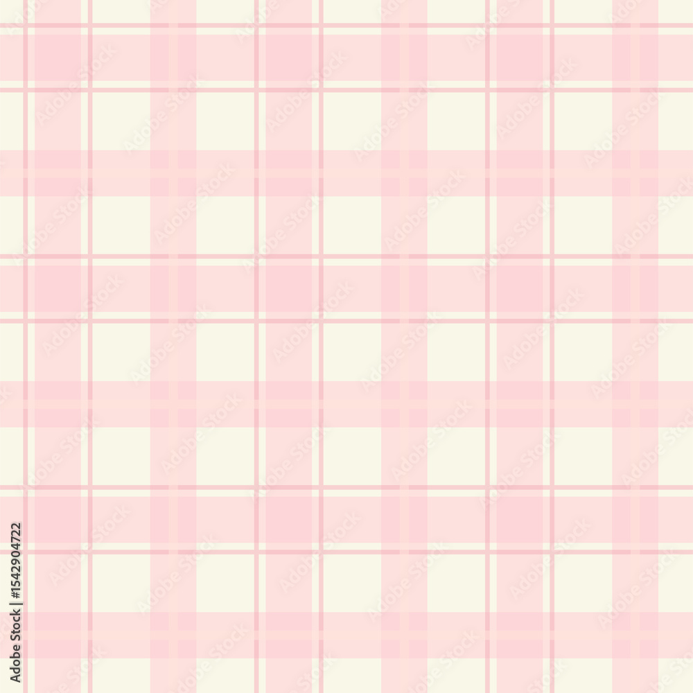 Fototapeta premium Seamless checkered pattern on pink cream