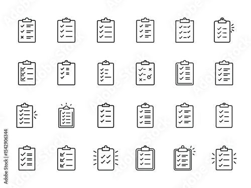 Glowing Outline Clipboard with Paper Task Sheet – Illuminated Task Organizer Icon for To-Do Lists, Productivity Apps and Office Management UI Designs
