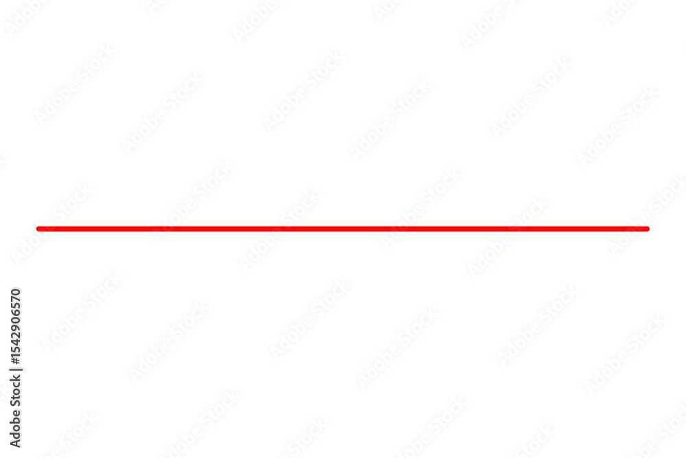 Red Horizontal Underline on Transparent Background, Straight, Bold Red Horizontal Underline on Transparent Background, Straight, Bold