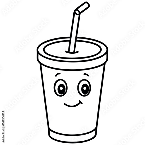  Cup with a straw vector illustration.
