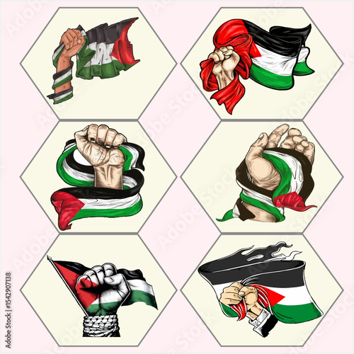 free palestine vector set