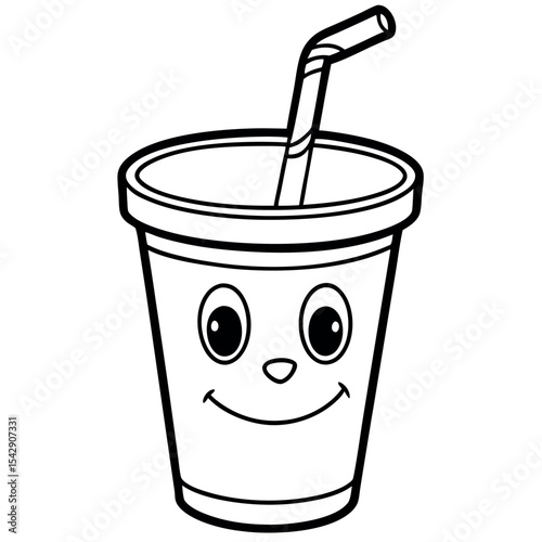  Cup with a straw vector illustration.
