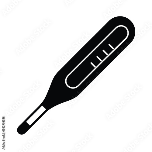 Digital thermometer medical device silhouette illustration
