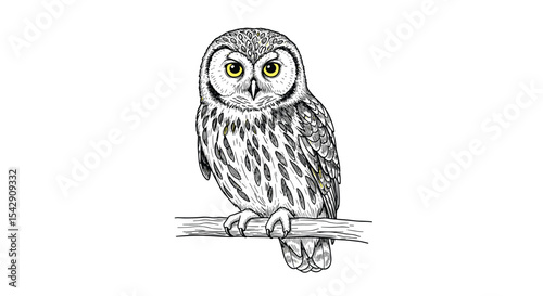 Majestic Owl Perched on a Branch A Symbol of Wisdom and Observational Acumen