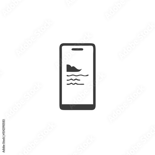 Wind Data Monitoring App Icon Smartphone Icon with Wind Dashboard Vector Silhouette Flat Icon Design