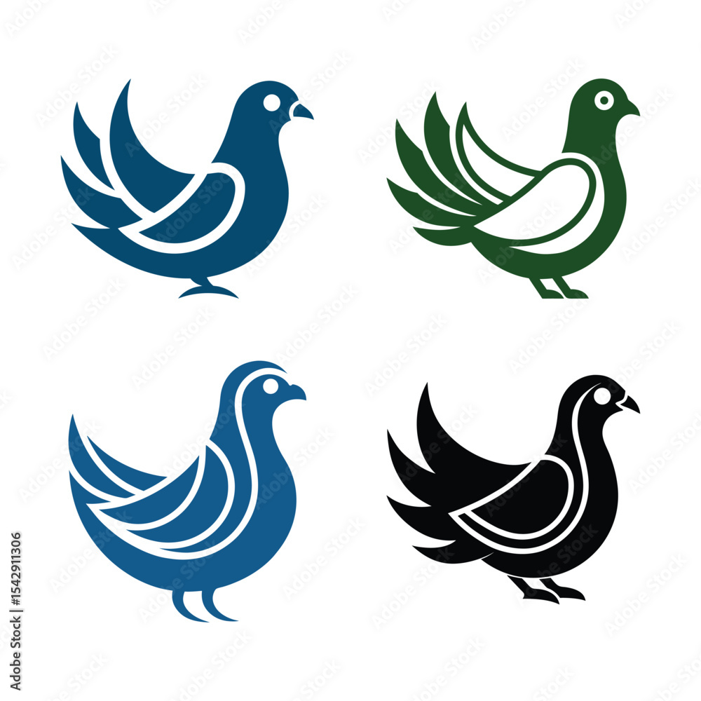 Fototapeta premium Pigeon Vector Icon.