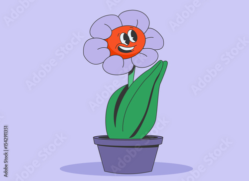 Abstract flower in a pot illustration