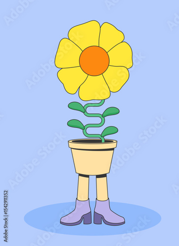 Sunflower in a vase illustration