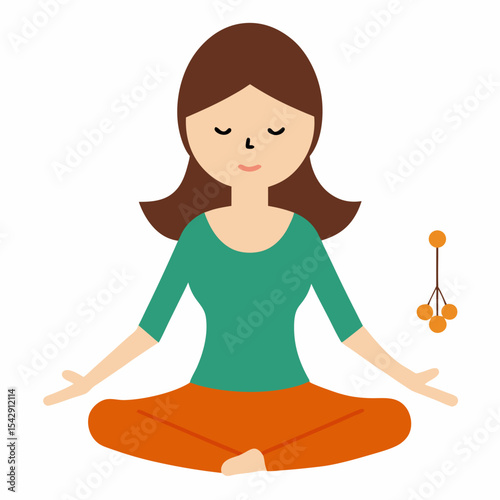 Finding Inner Peace A Woman Meditating with a Calm Visual Aid