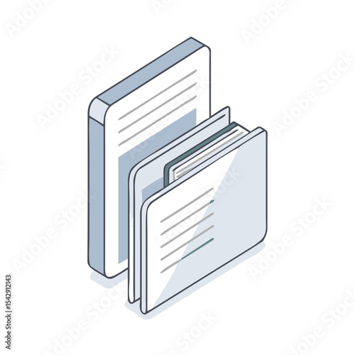 File Folder Icon for Document Management Systems, Digital Archives, Cloud Storage Services and Office Organization Applications