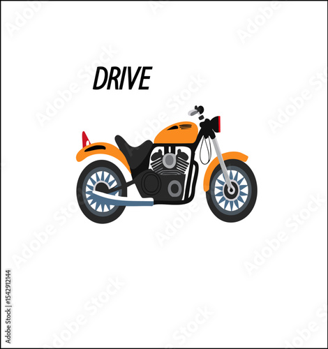 Vector illustration of a motorcycle  Vector Velocity – Sleek Motorcycle Design in Motion.