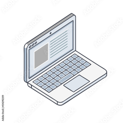 Laptop Computer Icon for Digital Workplace Tools, Remote Work Applications, Online Education Platforms and Technology Services