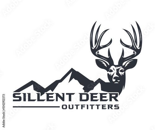 deer head logo vector illustration, deer logo graphic art photo