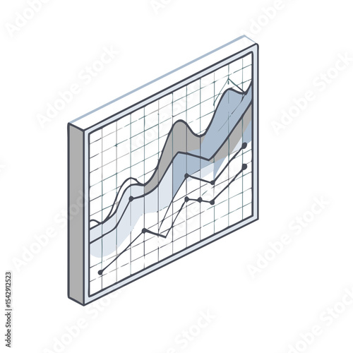 Business Growth Line Chart Icon for Financial Reports, Analytics Dashboards, Data Visualization, Corporate Presentations and Market Trend Analysis Materials