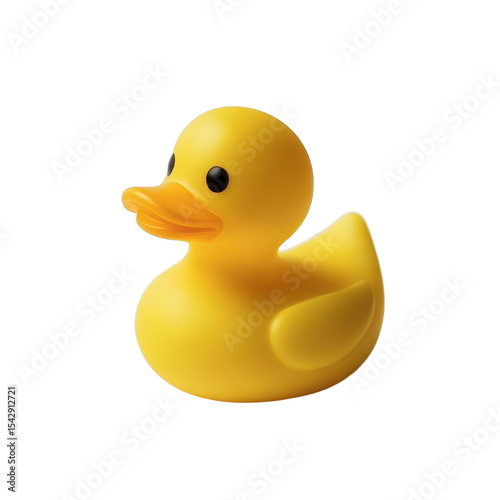 Classic yellow rubber duck on a pristine white background with enhanced clarity, Classic Yellow Rubber Duck on white background