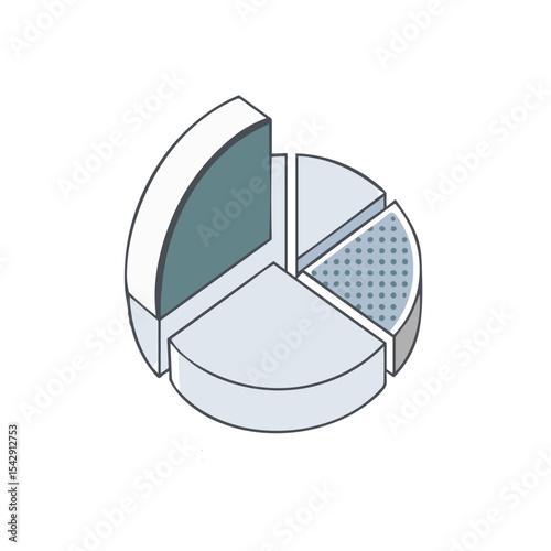 Data Visualization Pie Chart Icon for Business Analytics, Financial Reports, Statistics Presentations, Market Share Analysis and Performance Dashboards