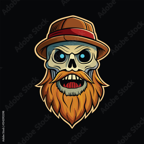 skull head halloween cartoon art