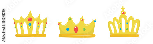 Set of King crowns templates