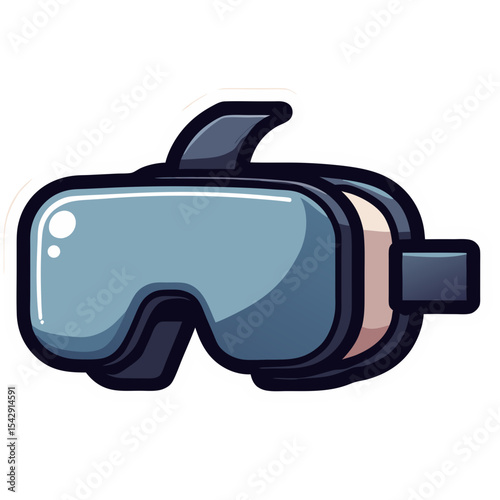 Stylized illustration of a virtual reality headset on a black background