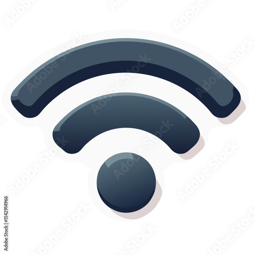 Illustration of a Wi-Fi Signal Icon on a Black Background for Internet Connectivity