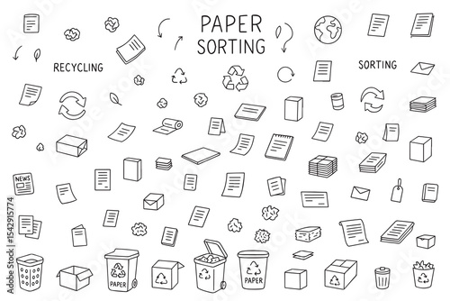 Waste and recycling line icons set. Waste recycling. Garbage disposal. Line icon collection.