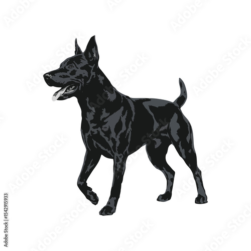 Stylish beagle dog silhouette icon for logos and branding in modern design Vector illustration on white background