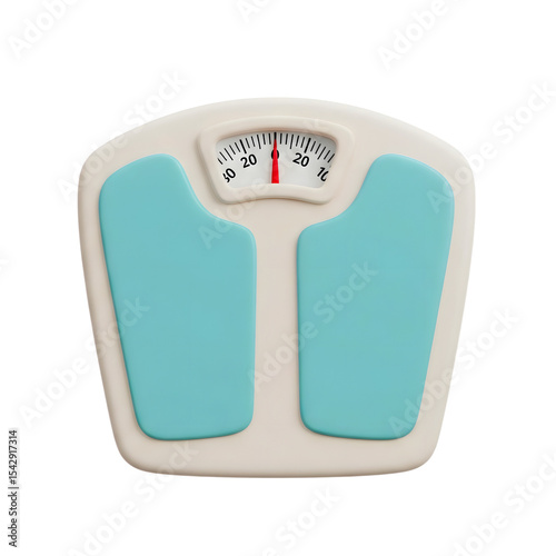 Body weight scale minimalist 3D rendering in a soft and smooth renderer