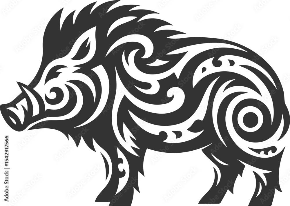 Fototapeta premium Boar animal drawing vector