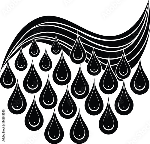 Monsoon Rain Droplets Wave Design