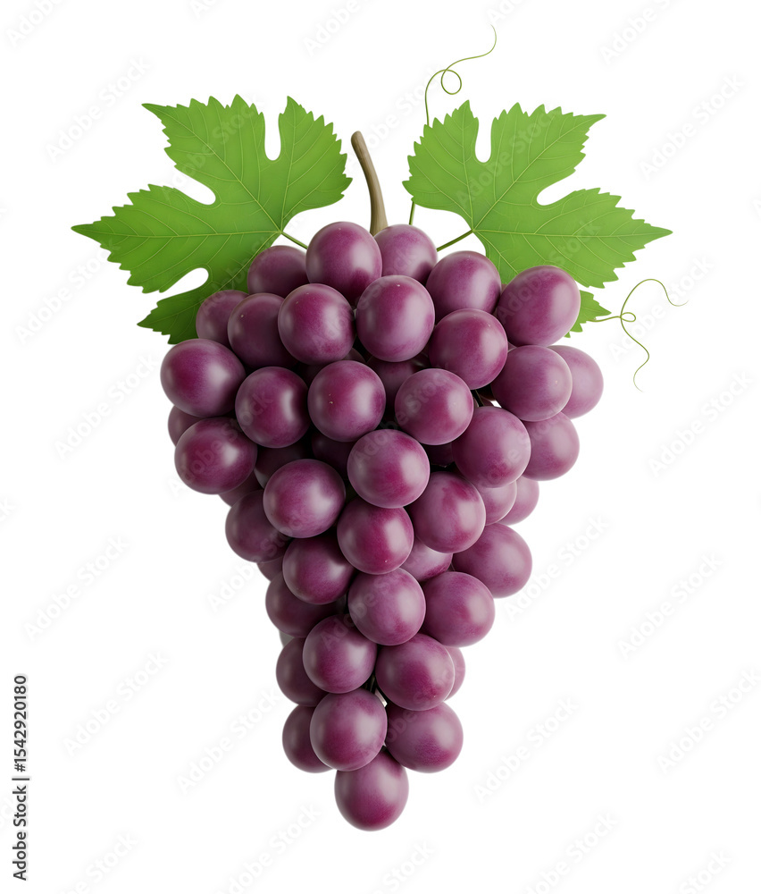 Fototapeta premium Purple grapes minimalist 3D rendering in a soft and smooth renderer