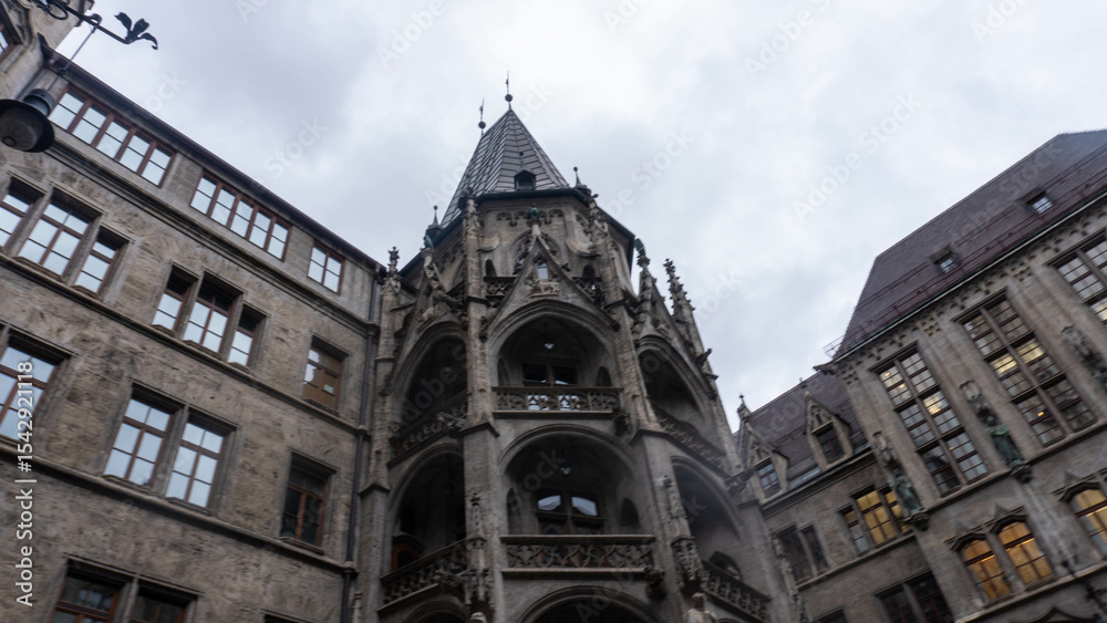 Obraz premium Gothic Architecture, Medieval Tower, Old Town Charm