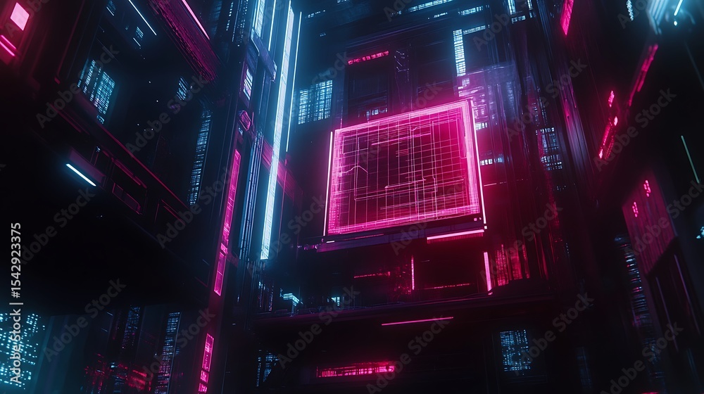 Obraz premium Futuristic tech maze