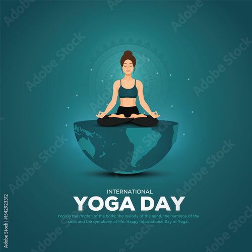 international yoga day background. Yoga body posture. Woman’s practicing yoga. Creative vector illustration design.