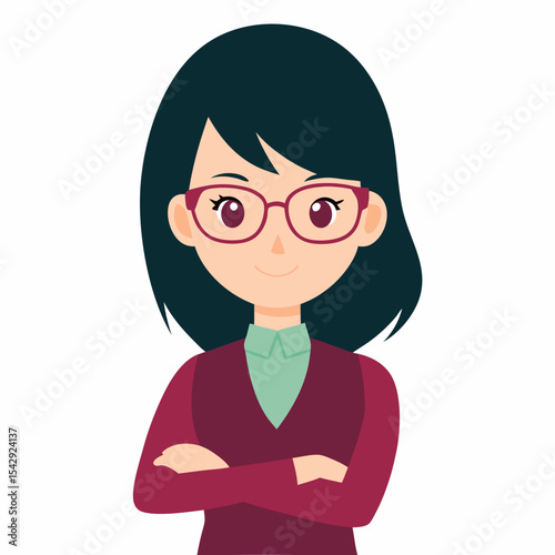 Confident Businesswoman Portrait Illustration of a Successful Woman