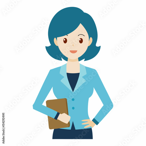 Confident Businesswoman Professional Portrait Illustration