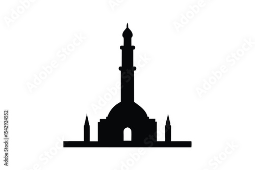 Silhouette art illustration of a mosque minaret.eps