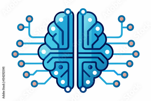 A stylized brain design showcasing neural connections ideal for technology branding logos and AI concepts
