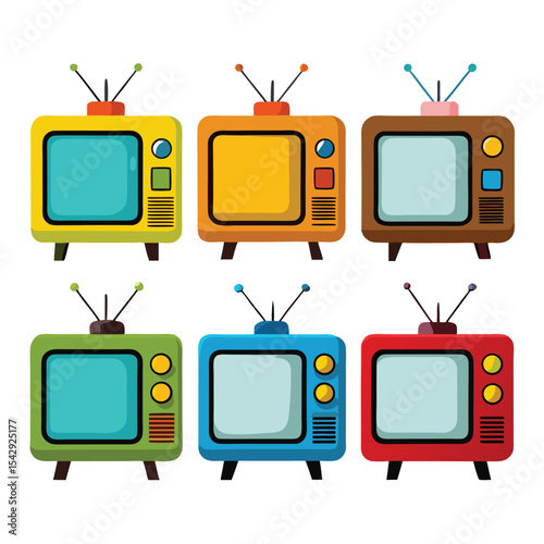 Television set isolated on white background