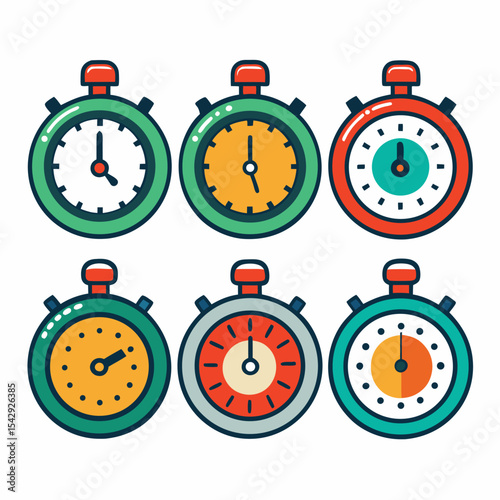 Timer set isolated on white background