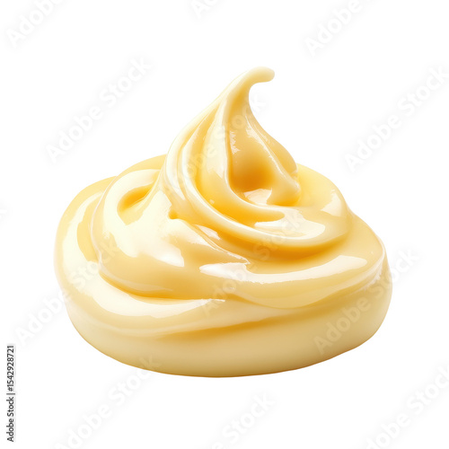 Isolated drops of creamy mayonnaise on a Transparent background highlighting smooth texture and color, mayonnaise drops isolated on PNG background