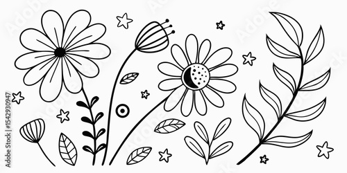 Abstract floral vector pattern illustration for spring and summer design