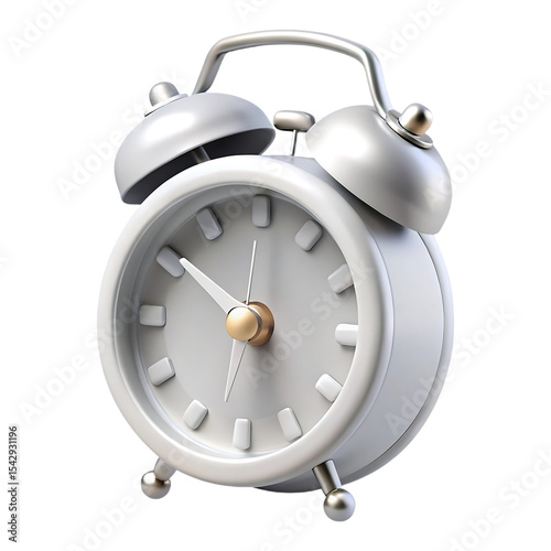 3d alarm clock png isolated on transparent background