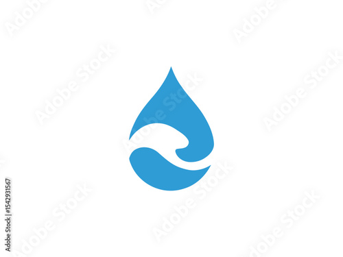 Water drop wave abstract logo design