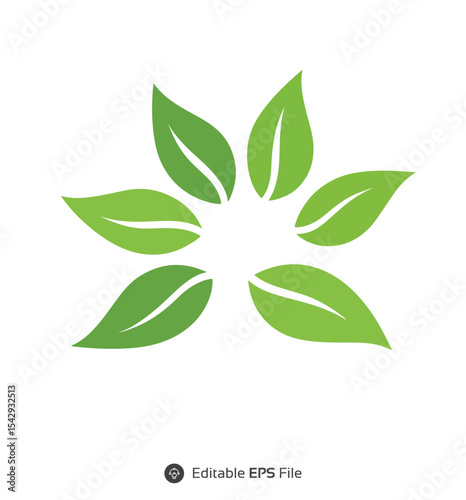 Green Leaf Circular Design Eco Nature Symbol green leaves