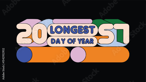 Summer solstice illustration longest day of the year graphic design
