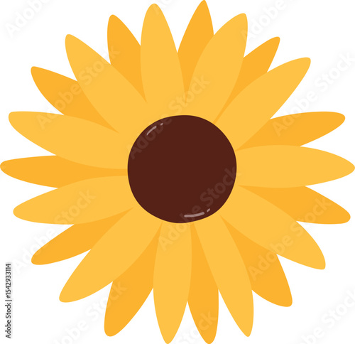 Cute hand drawn cartoon yellow flower