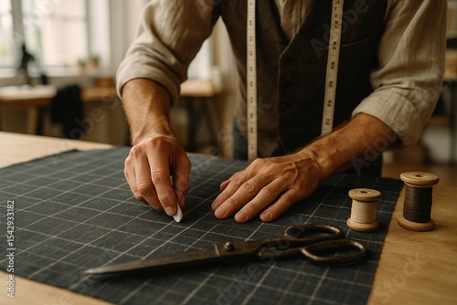 Artisan tailor crafting fabric